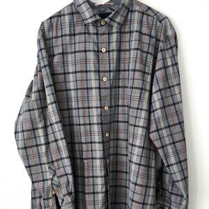 Tommy Bahama Men's Plaid Shirt Grey Size XL/TG